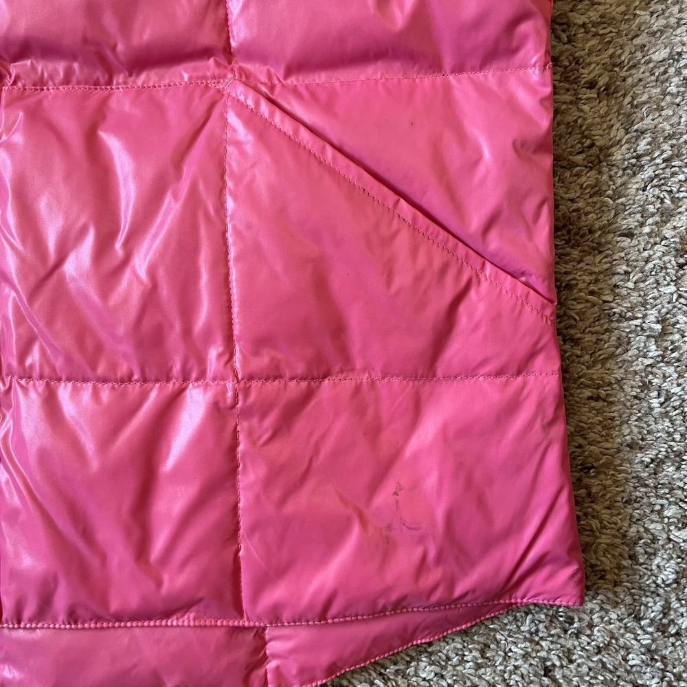 Land's End Quilted Puffer Vest Women's Medium 10/12 Pink Barbiecore Down Filled - Picture 7 of 7